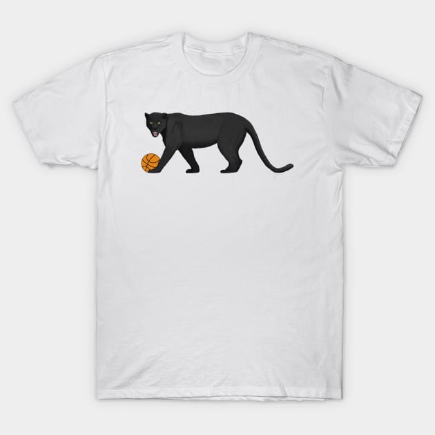 Basketball Black Panther T-Shirt by College Mascot Designs